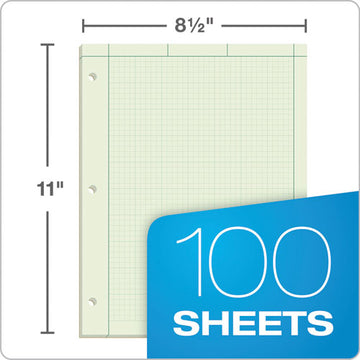 TOPS™ Engineering Computation Pads, Cross-section Quadrille Rule (5 Sq-in, 1 Sq-in), Green Cover, 100 Green-tint 8.5 X 11 Sheets freeshipping - TVN Wholesale